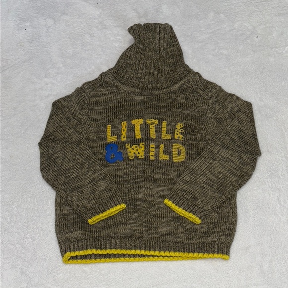 Other - Green Knit Sweater with Yellow and Blue Accents